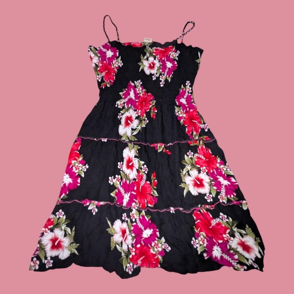 Y2K Floral Hibiscus Flower Dress Size 3xl